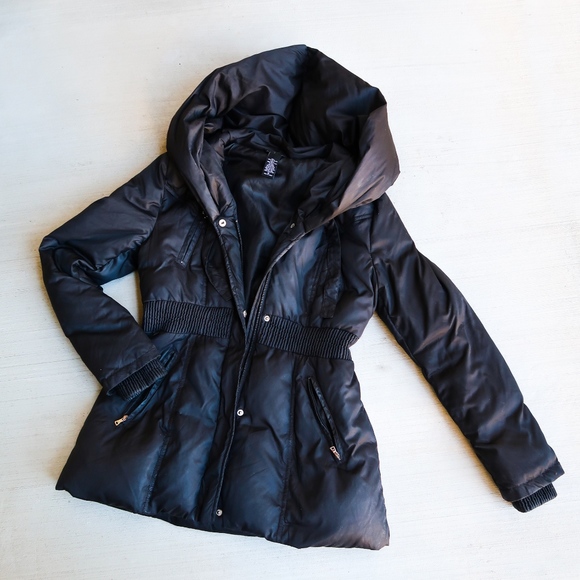 Moda International Puffer Coat Black Size M - Picture 1 of 3